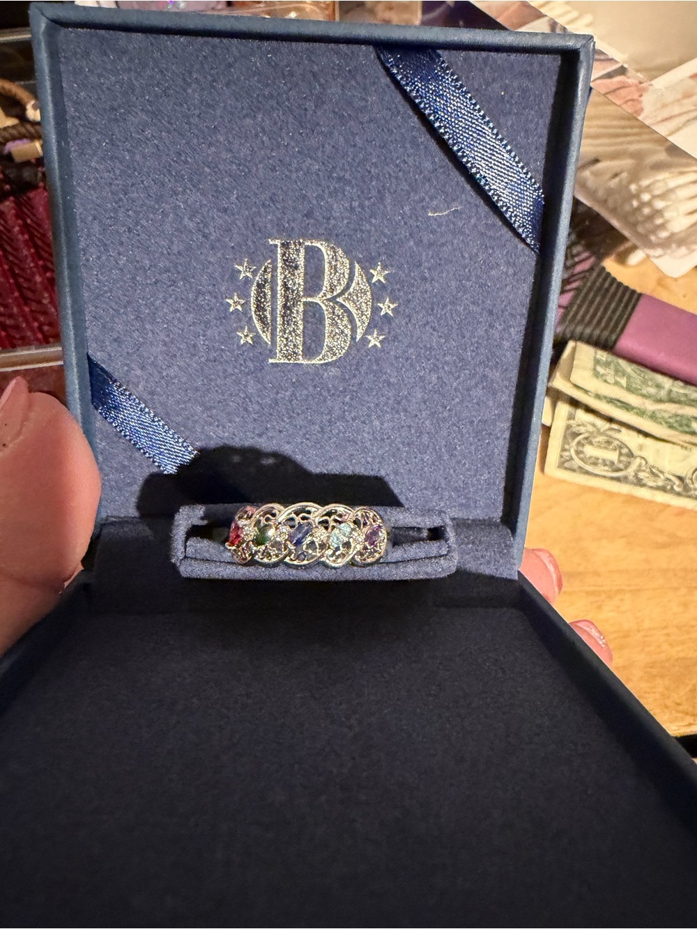 Multicolor Pavé Link Ring -